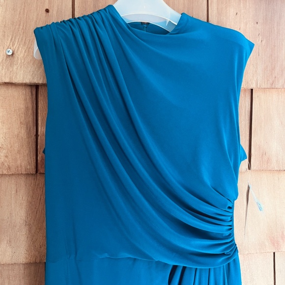 Betsy & Adam Women's “Patricia” Long Jersey Knit Ruffle Sleeveless Dress Size 14 - Picture 9 of 17